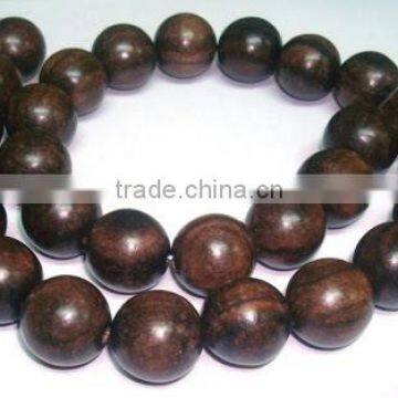 natural wooden beads made from rose wood in sizes from 3 mm onwards