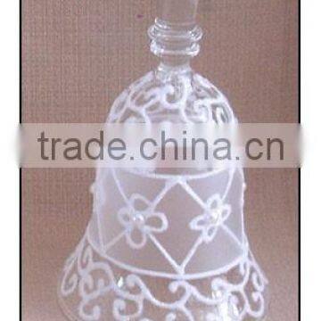 Decorative Clear Hanging Glass Bell with Line Patterns