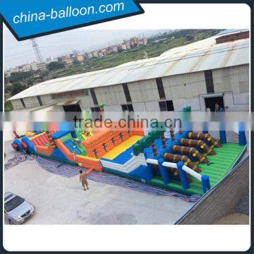 Inflatable jungle adventure obstacle course/ 50m giant inflatable running obstacle for sale