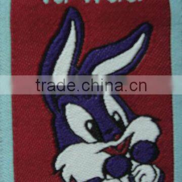 fashion rabbit woven label for clothing