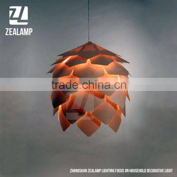 Modern Artichoke Lighting Crimean Pine Cone Wooden Pendant Lamp