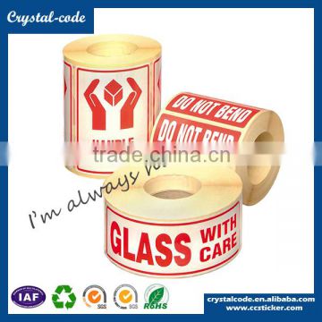 Printed self adhesive packing label with logo