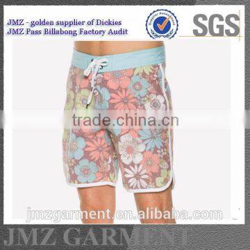 sublimation floral printed board shorts for men polyester swimwear pants with own flower print design new 2015 low moq on sale