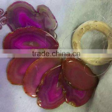 Natural Agate Slices Windbell for Decor Gemstones Wind Chimes