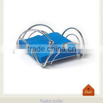 Flower Flat Shape Chrome Wire Napkin Holder