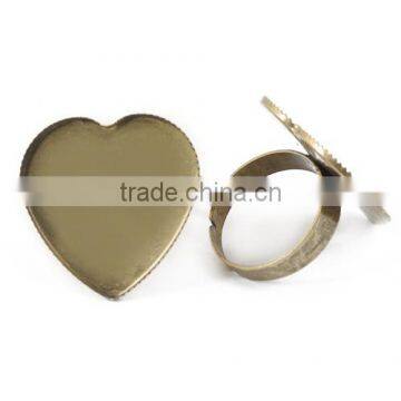2014 Latest Heart Pattern Jewelry Rings Components DIY Fiding