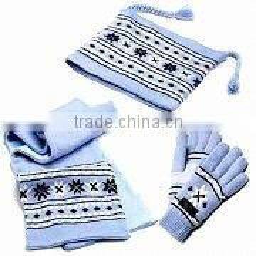 knit neck warmer scarf glove sets