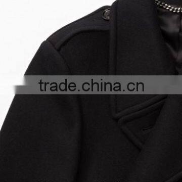2014 New Style 100% Cashmere Classic Black Custom Coat photo-2