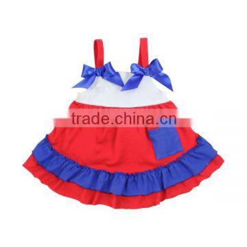 Adorable Baby Summer Casual Clothing American Toddler Infant Girls Patriotic Strap Dress Fashion Kids Girls Julyt 4th Dress