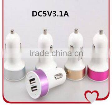 CE,ROHS,FCC Approved dual usb 3.1A car charger,ODM/OEM car charger for mobile phone