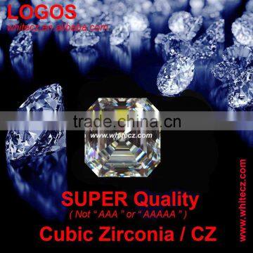 SUPER QUALITY CUBIC ZIRCONIA HAND CUT CZ, CZ STONES ASSCHER SHAPE SYNTHETIC DIAMONDS LOOSE GEMSTONE ( NOT MACHINE CUT CZ )