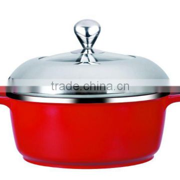 Die -cast alu non-stick soup pot in red color(Y-TG016-032)