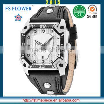 FS FLOWER - Boy Men Hand Watch Fashion Specially Designed Quartz Stainless Steel Back Watch Japan Movement Leather Strap