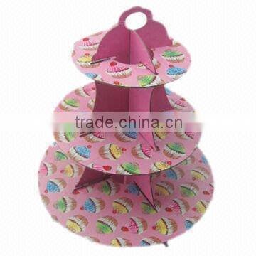 Disposable decorative teatime 3 tier cupcake floating cake stand