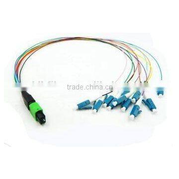 12 cores fun-out type SM mpo-lc fiber optical patch cord