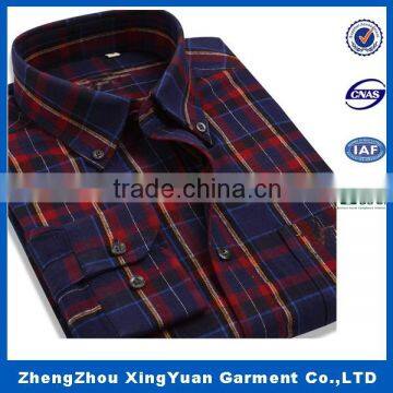 Custom Mens Long Sleeve Plaid Thermal Shirts Mens Flannel Shirt