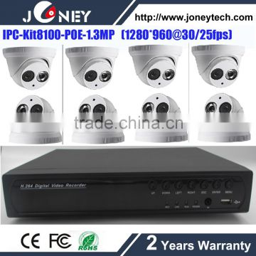 8CH POE NVR Kit, Onvif 8 Channel POE NVR Kit, Bullet And Dome Camera Cloud POE NVR 8 CH