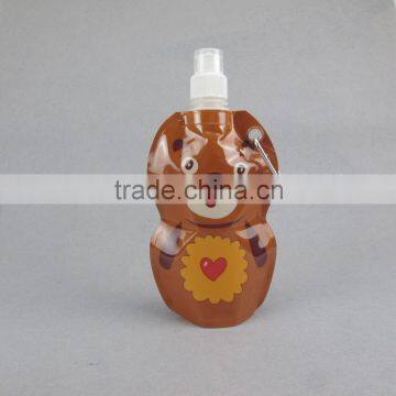 foldable water bottle/ collapsible drinking plastic water bottle/cartoon design water bottle