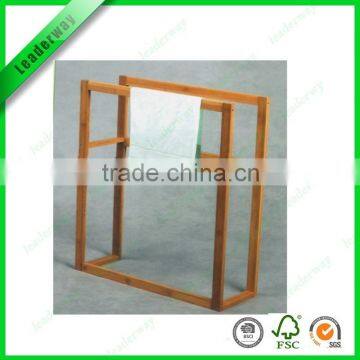 Popular design bamboo floor standing towel racks