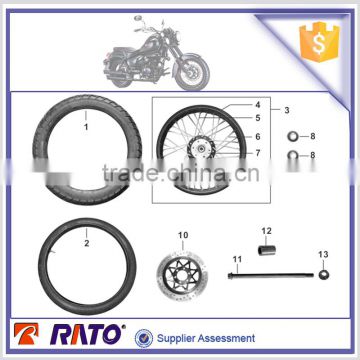 TC200 spare parts motorcycle front wheel hub and shaft inner tube