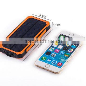 10000 - 30000mah solar mobile phone charger 5V 2A and 1A