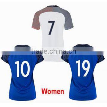 Free Shipping to France Ladies Football Shirt 2016/2017 Home Away Thailand Customs Women France Soccer Jersey