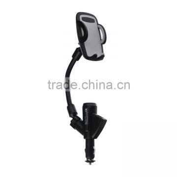 2015 Hottest Sale Dual USB Ports Car Charger Holder Rotating Adjustable Car Mount Stand Holder