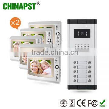 Wholesale color 7 inch high quality multi apartment video intercom system manufacturer China for 10 families PST-VDO2-10K