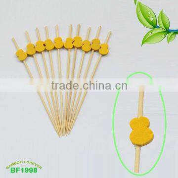 Yellow Flat bead bamboo picks