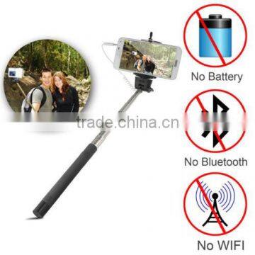 2015 New good promotional gift wired selfie stick