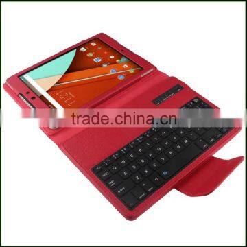 Litchi Texture Bluetooth Keyboard Leather Case with Holder for Google Nexus 9