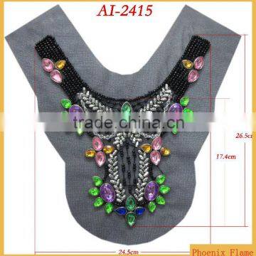 High End Rhinestones Beaded Applique AI-2415