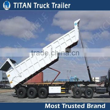 Heavy duty end dump semi trailers , hydraulic tipper semi trailer , hydraulic dump trailer