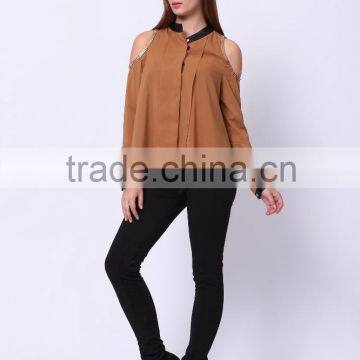 2016 PRETTY STEPS winter collectionsTwo kinds of tees in coat chiffon Tops Chemise Guimpe Casual Blouse