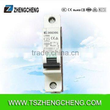 1P 25A mini circuit breaker 10KA MCB circuit breaker