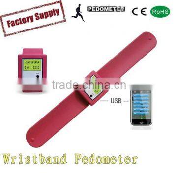 Silicone pedometer bracelet for walk