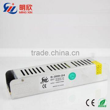 strip shape with slim size ac to dc 24v 8a 200w LED power supply 24v 8a switching power supply 24v 200w c-200-24