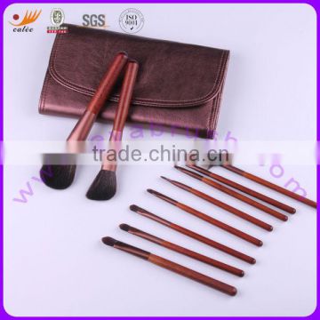 Basic style of 10pcs Travel Size Cosmetic Brush Set in pouch