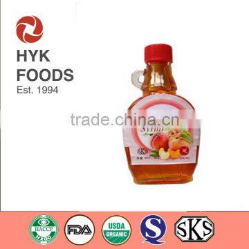 new cheap high quality peach flavored honey syrup with alternative sugar free type or pulp type/customized package