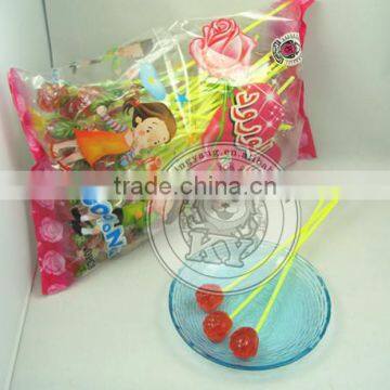 Fancy Rose Flower Shape Sweet Hard Candy Lollipop