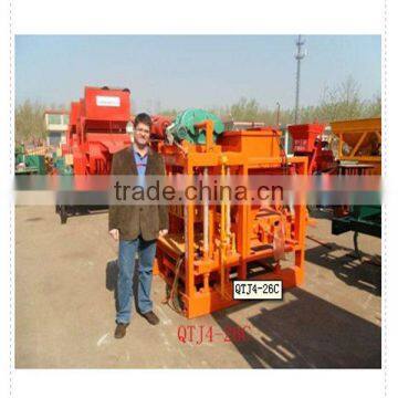 China product automatic hollow cement brick making machine QTJ4-26 hot selling product to earn money at home