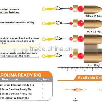 Brass Carolina Ready Rig diffirent shape brass sinker