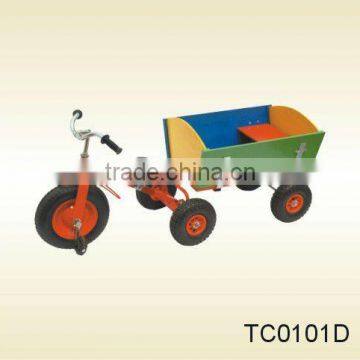 Green Kid's Toy Tricycle with trailer TC0101D