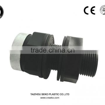 pp pe tank connector/high quality female and male connector for water tank pp pe pipe irrigation system fittings