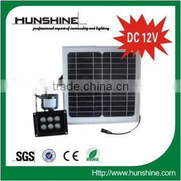DC 12V 6w sensor led flood light with solar panel