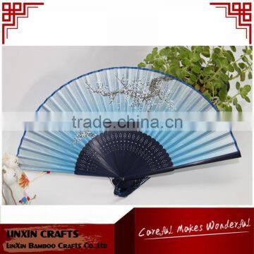 Chinese cheap silk hand folding bamboo fan for Japanese