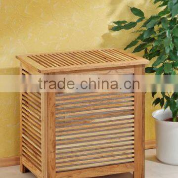 Wood Folding Walnut Laundry Basket photo-3