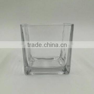 Square Glass Vase, Glass Candle Holder(HLTH-V038) photo-4