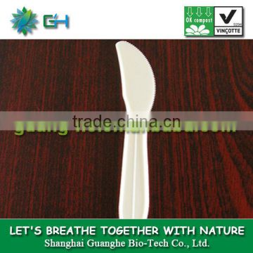 17cm 100% Biodegradable compostable food grade safe sturdy PLA plastic knife