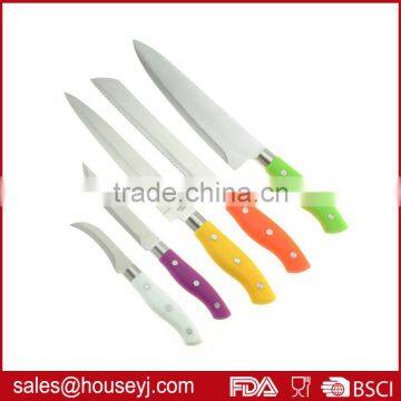 Set of 5pcs knife set color handle kitchen knife with EVA box packing